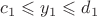 $c_1\leqslant y_1 \leqslant d_1$