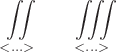 $$\iint\limits_{<...>} \qquad \iiint\limits_{<...>}$$