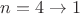 $n=4\to 1$