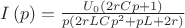 $I\left( p \right) = \frac{{U_0 \left( {2rCp + 1} \right)}}{{p\left( {2rLCp^2  + pL + 2r} \right)}}$