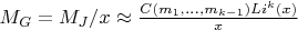 $M_G=M_J/x \approx \frac {C(m_1,...,m_{k-1}) Li^k(x)}{x}$