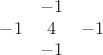 $$\begin{array}{ccc}
  &   -1 &   \\
 -1&  4 &  -1 \\
   & -1 &   \\
\end{array}$$