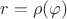 $ r = \rho ( \varphi ) $ $ r = \rho ( \varphi ) $