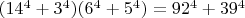 $(14^4+3^4)(6^4+5^4)=92^4+39^4$