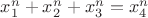 $x_1^n+x_2^n+x_3^n=x_4^n$