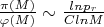 $\frac{\pi(M)}{\varphi(M)}\sim\frac{lnp_r}{ClnM}$