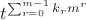 $t^{\sum_{r=0}^{m-1}k_r m^r}$