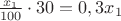 $\frac{x_1}{100}\cdot 30=0,3 x_1$