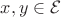 $x,y\in\mathcal E$