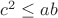 $c^2 \le ab$