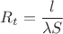 $R_t=\dfrac{l}{\lambda S}$