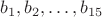 $b_1, b_2, \dots , b_{15}$ $b_1, b_2, \dots , b_{15}$