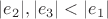$|e_2|, |e_3| < |e_1|$