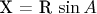 X = R \sin A