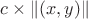 $c\times \left\|(x, y)\right\|$