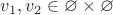$v_1,v_2\in\varnothing\times\varnothing$