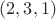 $(2, 3, 1)$