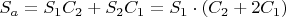 $S_a=S_1C_2+S_2C_1=S_1\cdot(C_2+2C_1)$