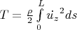 $T=\frac{\rho}{2}\int\limits_{0}^{L} \dot{u_z}^2ds$