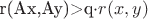 r(Ax,Ay)>q\cdot r(x,y)