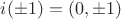 $i(\pm 1) = (0, \pm 1)$