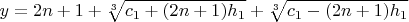 $y=2n+1+\sqrt[3]{c_{1}+(2n+1)h_{1}}+\sqrt[3]{c_{1}-(2n+1)h_{1}} \qquad$