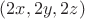 $(2x,2y,2z)$