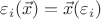 $\varepsilon_i(\vec x)=\vec x(\varepsilon_i)$