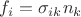 $f_i=\sigma_{ik}n_k$ $f_i=\sigma_{ik}n_k$