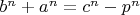 $b^n + a^n = c^n - p^n$
