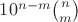 $10^{n-m}\binom{n}{m}$