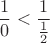 $$\frac10<\frac1{\frac12}$
