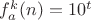 $f_a^k(n)=10^t$
