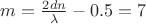 $m=\frac {2dn}{\lambda}-0.5=7$