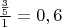 $\frac{\frac{3}{5}}{1} = 0,6$