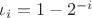 $\iota_i=1-2^{-i}$