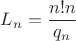 $L_n = \dfrac{n! n}{q_n}$