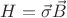 $H = \vec\sigma \vec B$