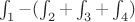 $\left
\int_1 - (\int_2 + \int_3 + \int_4 )
 \right $