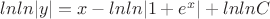 $lnln|y|=x-lnln|1+e^x|+lnlnC$