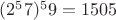 $(2^57) ^59 = 1505$