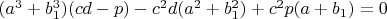 $(a^3+b_1^3)(cd-p)-c^2d(a^2+b_1^2)+c^2p(a+b_1)=0$