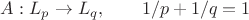 $A: L_p \to L_q, \qquad 1/p + 1/q=1$
