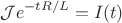 $$\mathcal{J}e^{-tR/L}=I(t)$$