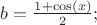 $ b = \frac{1 + \cos(x)}{2}; $