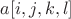 $a[i,j,k,l]$
