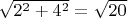 $\sqrt{2^2+4^2}=\sqrt{20}$