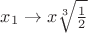 $x_1 \to x \sqrt[3]{\frac12}$