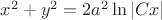 $x^2+y^2=2a^2\ln|Cx|$