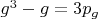 $g^3-g=3p_g$